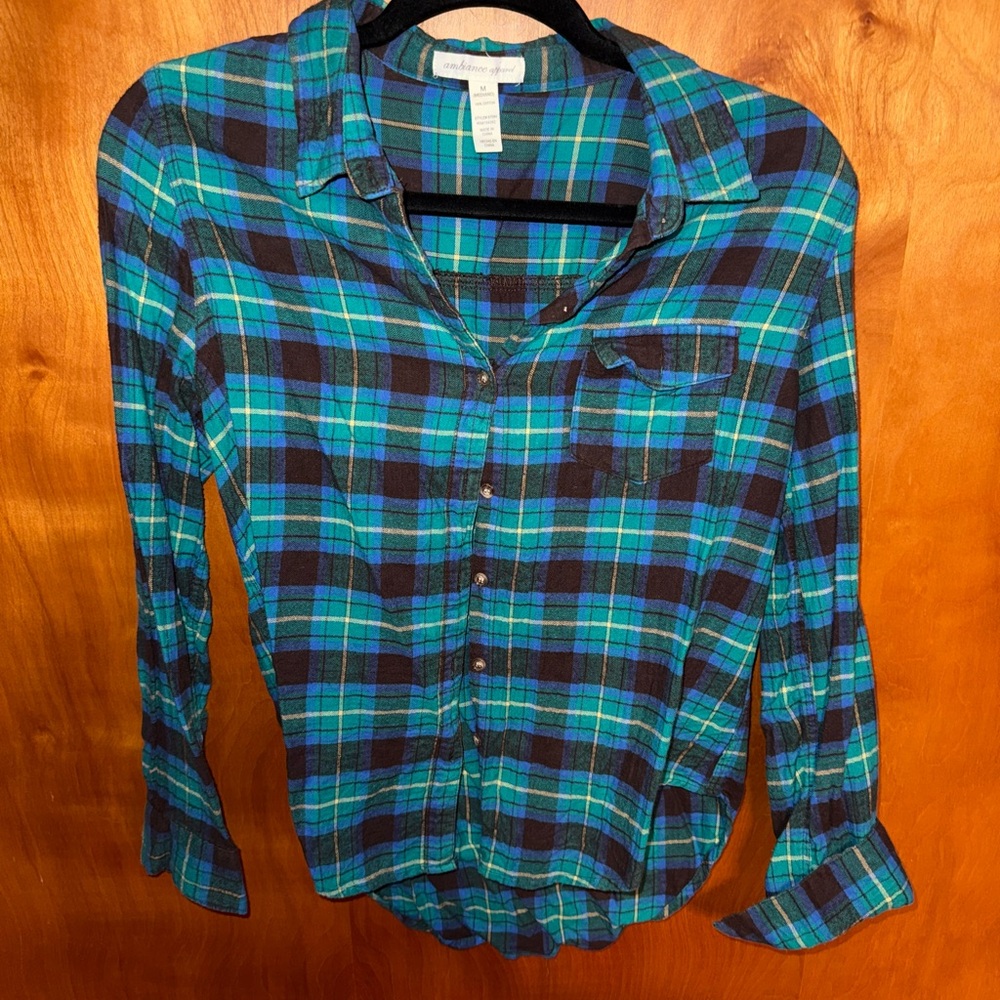 Teal and Black Cozy Flannel